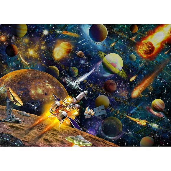 1000 WOODEN PIECE JIGSAW PUZZLE SNOWCINDA SOLAR SYSTEM IN SPACE FREE SHIPPING
